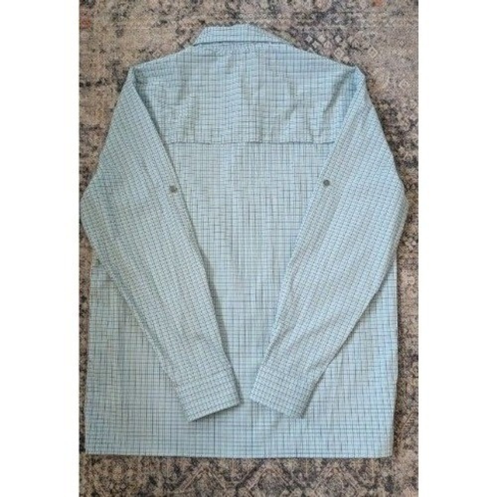 Orvis Classic Collection Mens Medium Blue Green Check Fishing Shirt Roll Tab - Picture 2 of 4